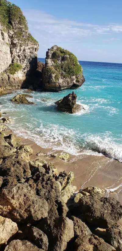 Río Guajataca Mouth (east spit) in Quebradillas, Puerto Rico - scenic coastal view