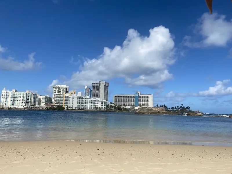 Condado Beach in San Juan, Puerto Rico - with surfing waves