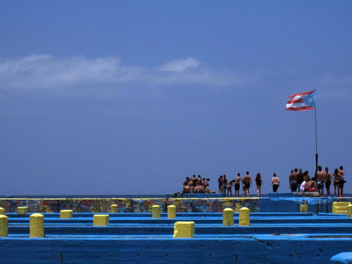 On the pier at Crash Boat Beach in Borinquen, Aguadilla, Puerto Rico