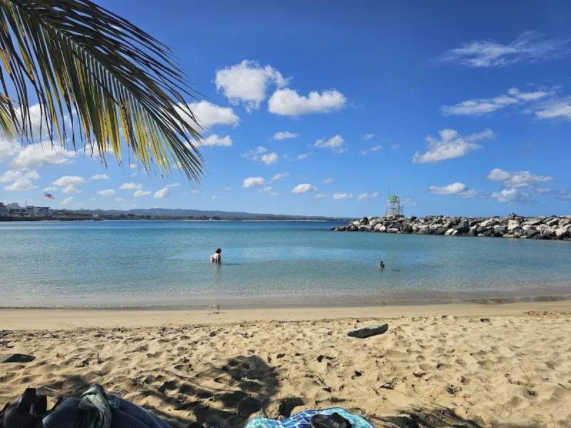 Rompeolas Beach in Aguadilla, Puerto Rico - showing calm turquoise waters